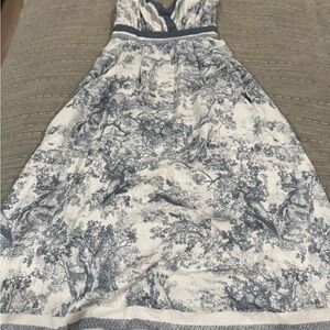 Blue and White Toile Dress